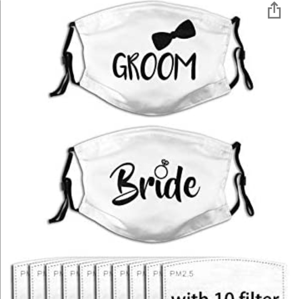 NWT bride and groom face masks